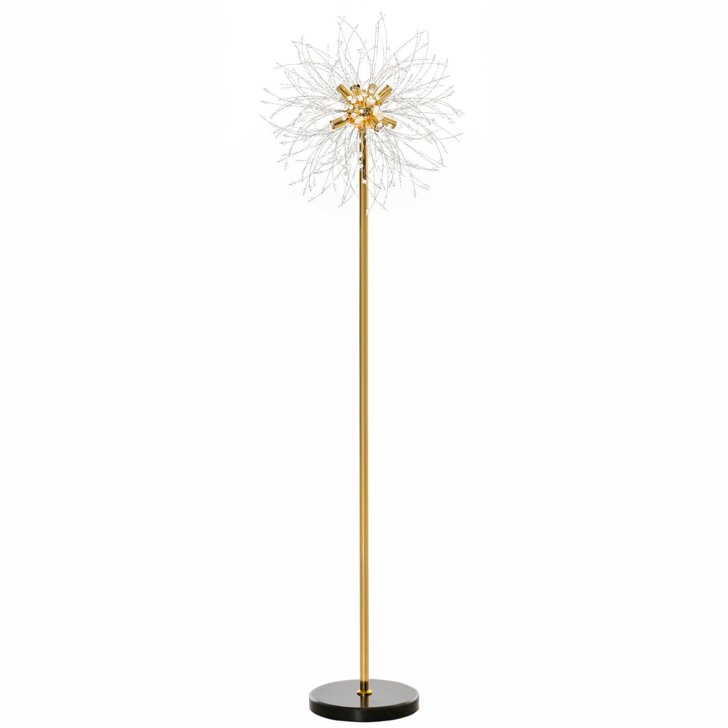 HOMCOM 160cm Lampa podłogowa Dandelion-Crystallite z przełącznikiem nożnym