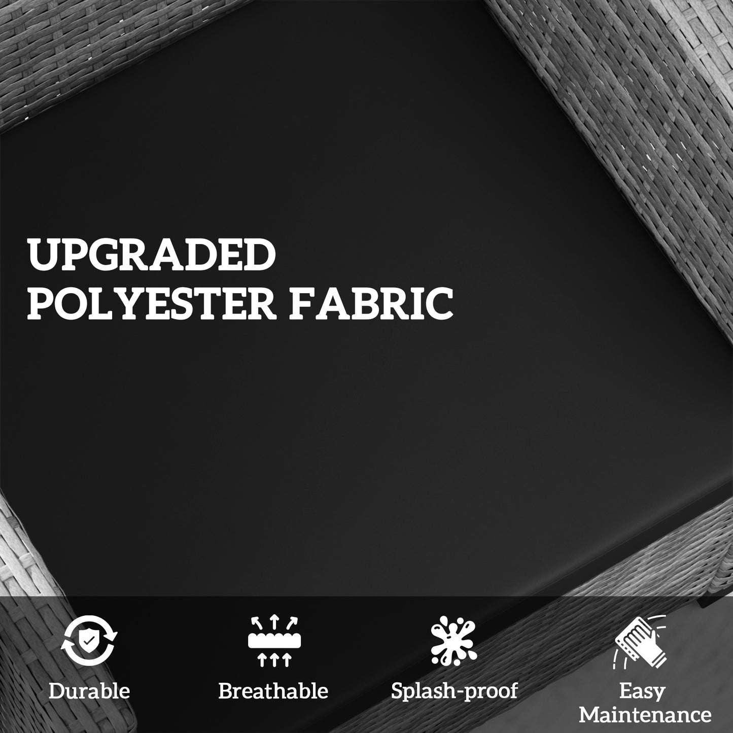 Poduszki na meble ogrodowe Outsunny Outdoor Seat Pads do mebli rattanowych, 3 szt., czarne