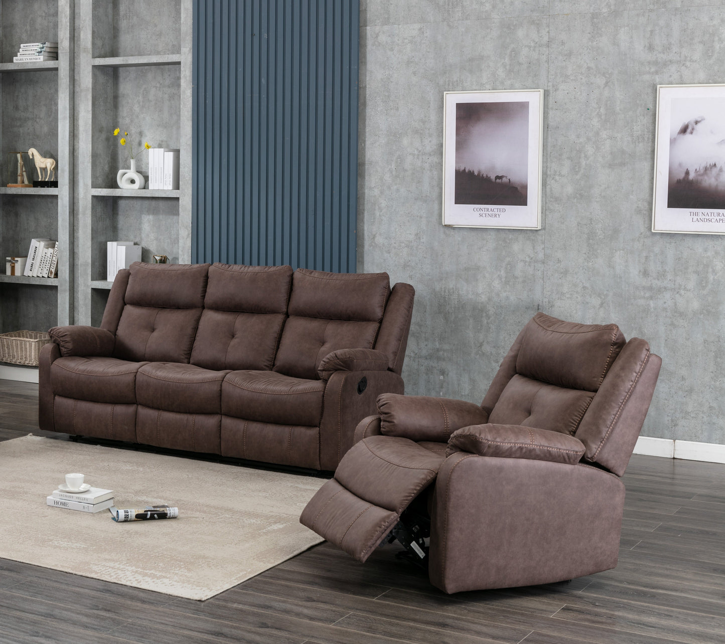 Cavsey 3 Seater Sofa Chestnut Brown (Recliner)