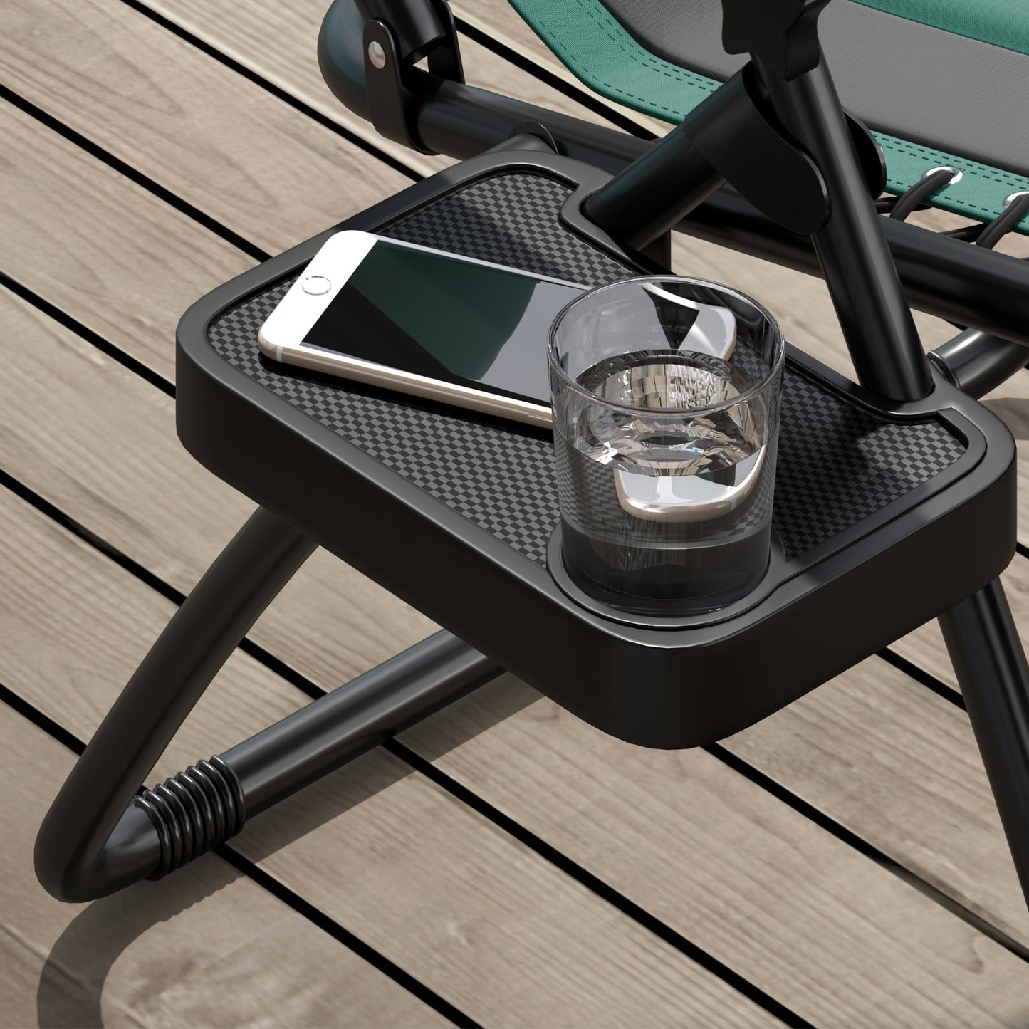 Outsunny Zero Gravity Lounger Chair Set of 2, składany rozkładany fotel ogrodowy z wyściełanym siedziskiem, uchwytem na kubek, miękką poduszką i zagłówkiem do użytku przy basenie, kempingowy, zielony