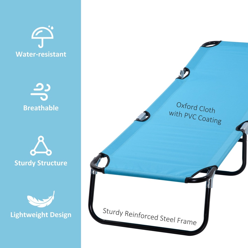 Outsunny Garden Sun Lounger in Sky Blue, image 5