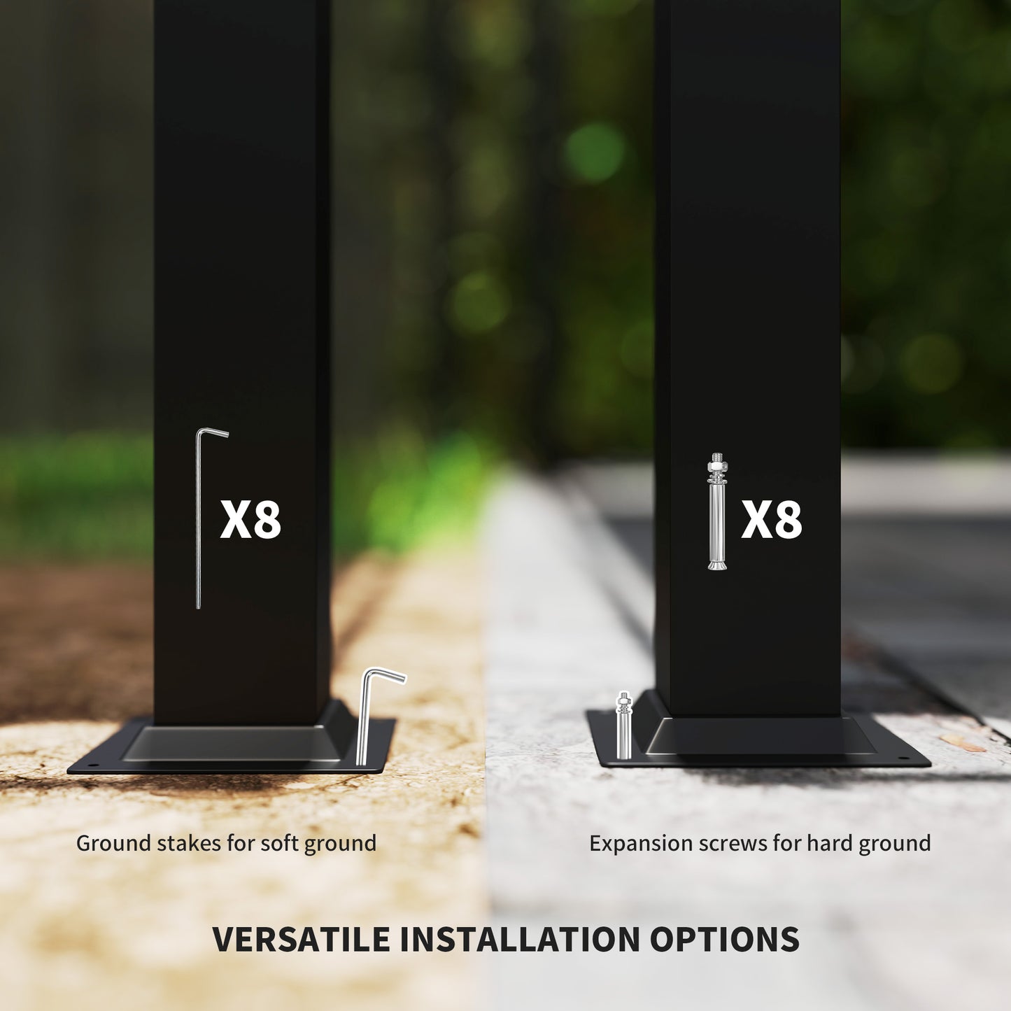 Pergola metalowa Outsunny 3 x 3(m) z rozsuwanym dachem i magnetycznym mocowaniem, zestaw ogrodowy z altaną i markizą przeciwsłoneczną, UPF30+, kolumna metalowa 80 mm, kolor szary