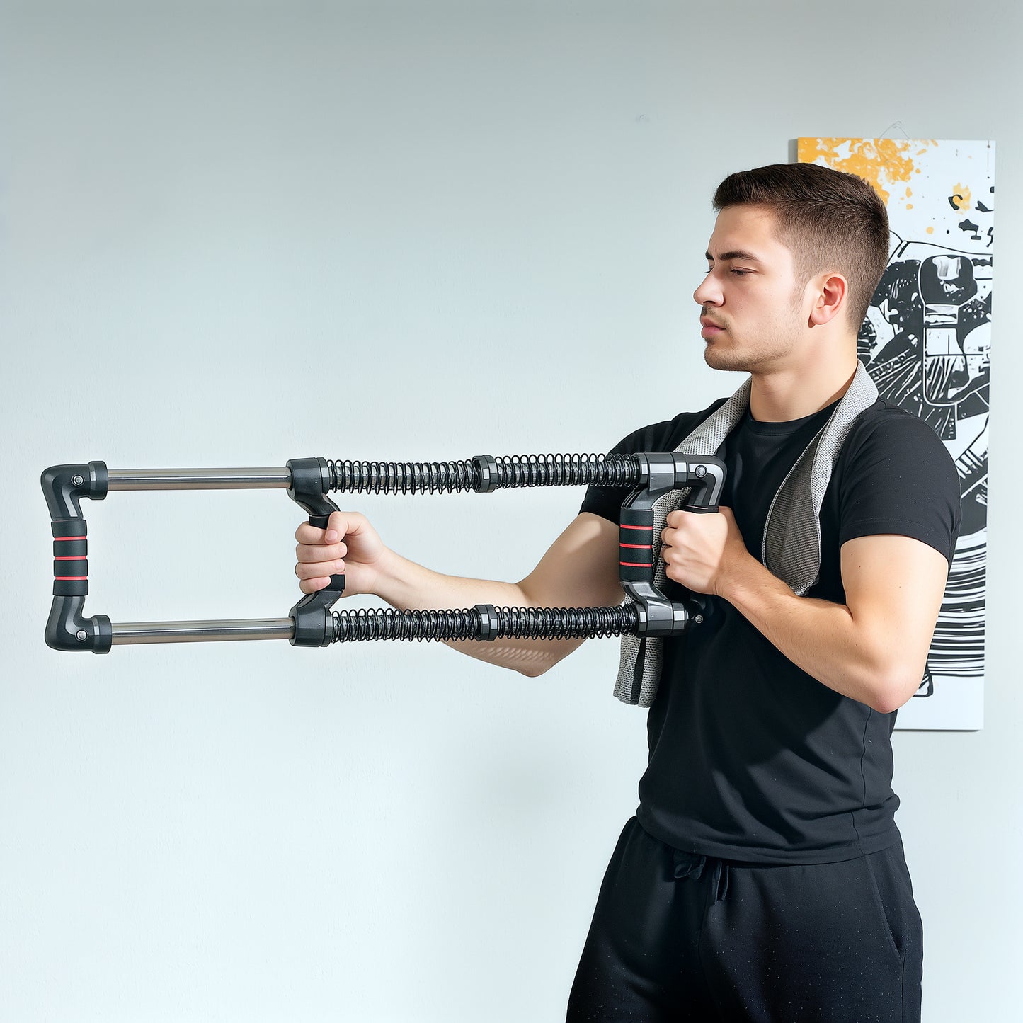 SPORTNOW Chest Expander, with 10-80kg Adjustable Resistance, for Home Gym, Office, Travel Workout