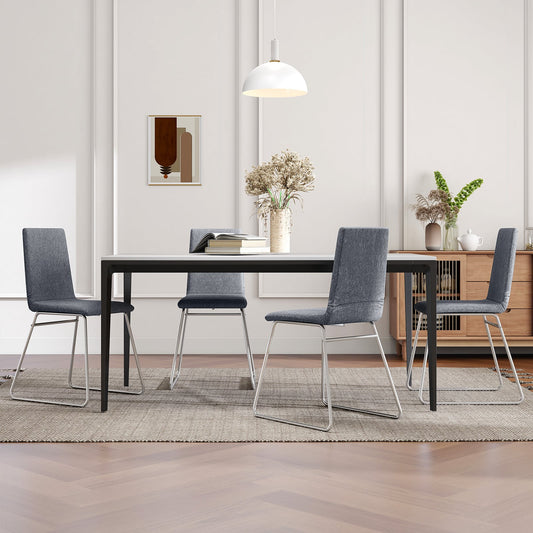 Upholstered Dining Chairs Set of 2 Kitchen Dinner Chairs-Grey