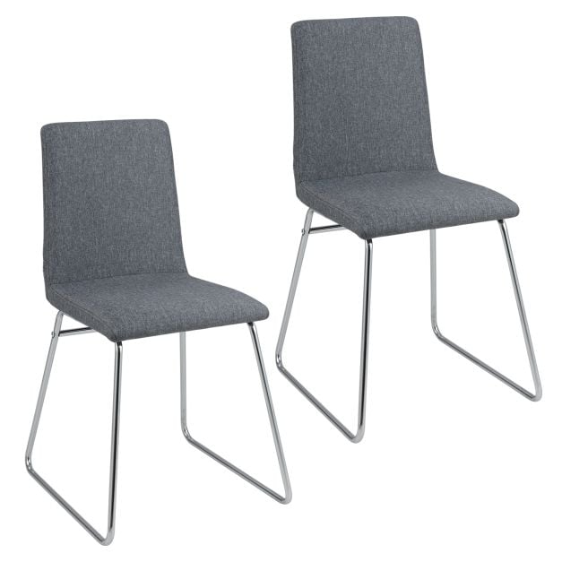 Set of 2 dining chairs with folding backrest & metal frame upholstered kitchen chair