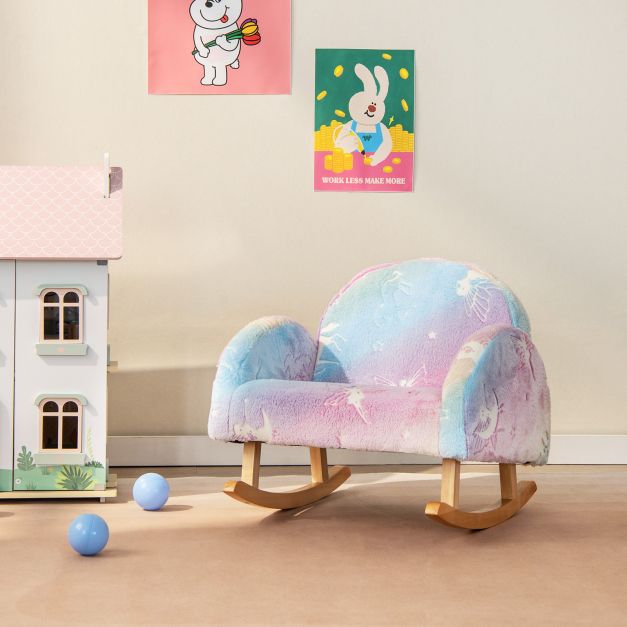Rocking chair children Children's sofa Glow in the dark Children's armchair upholstered in flannel fabric