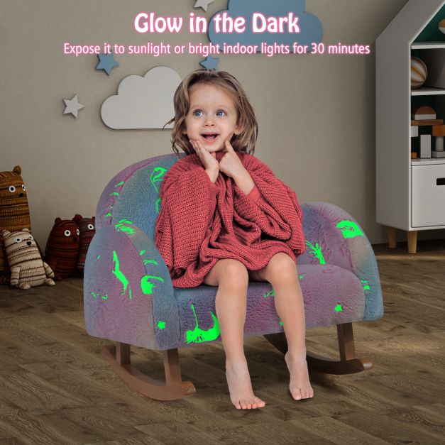 Rocking chair children Children's sofa Glow in the dark Children's armchair upholstered in flannel fabric