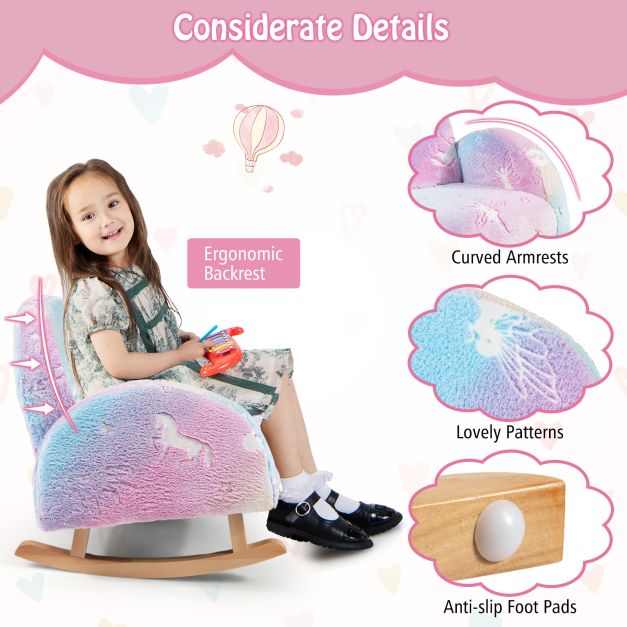 Rocking chair children Children's sofa Glow in the dark Children's armchair upholstered in flannel fabric