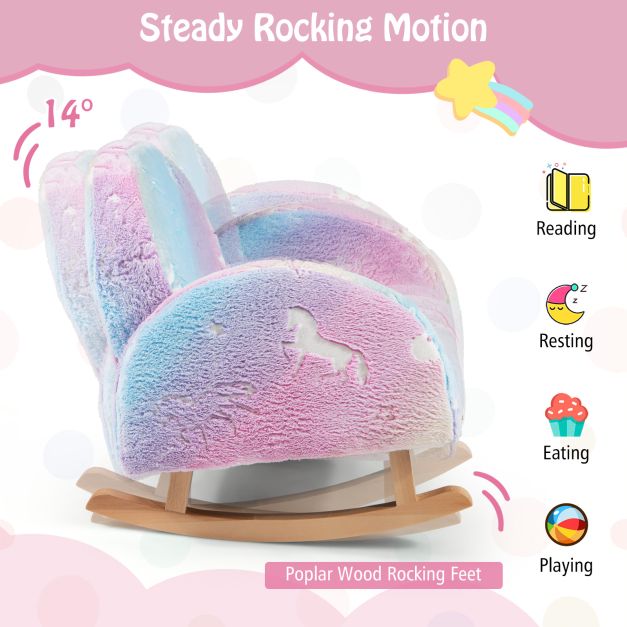 Rocking chair children Children's sofa Glow in the dark Children's armchair upholstered in flannel fabric