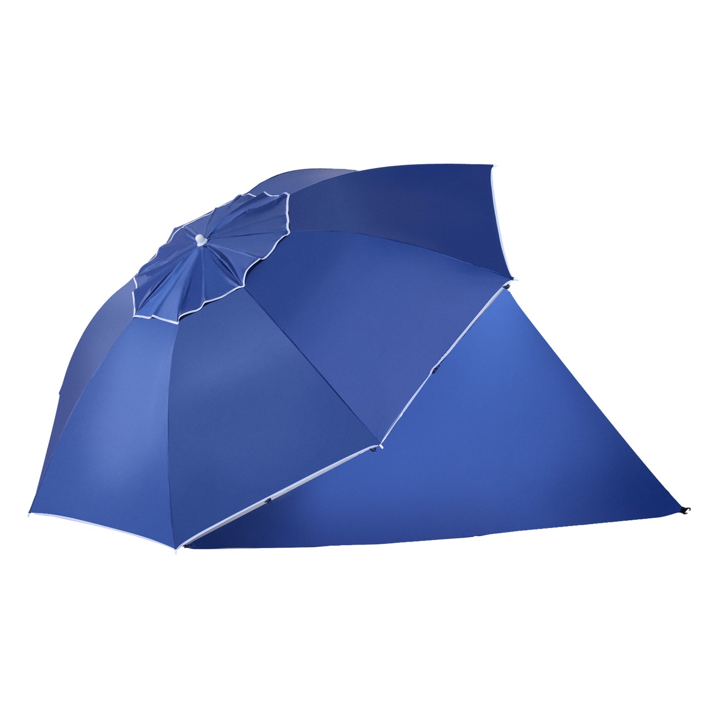 Outsunny 2m UV Protection Fishing Beach Umbrella Brolly Shelter w/ Side Panel Tent Blue
