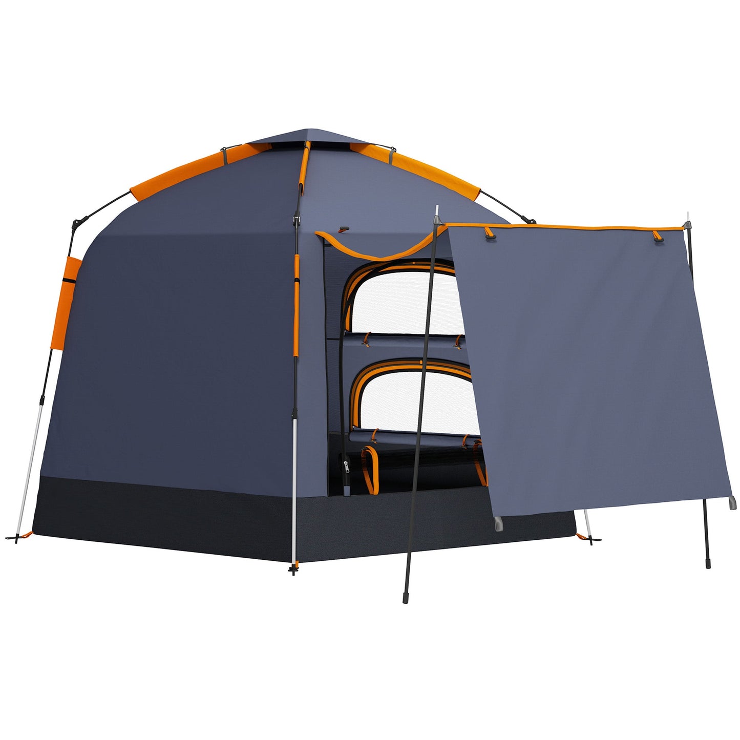 Outsunny Automatic Pop Up Camping Tent, Instant Setup 2-4 Man Tent with Mesh Windows, Waterproof & UV30+, Portable with Carry Bag for Fishing, Hiking, Backpacking, Dark Grey