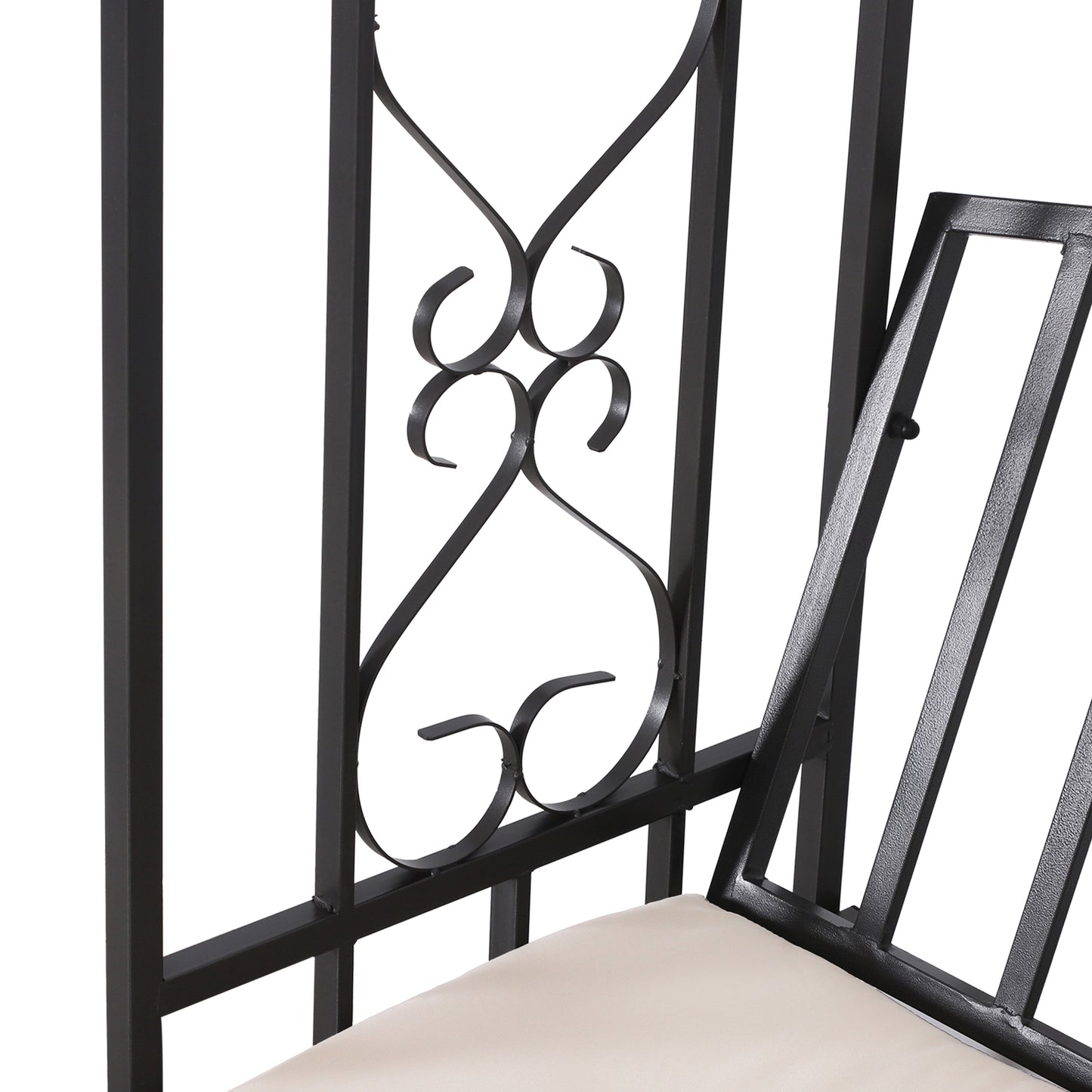 Ławka Outsunny Metal Frame W/Arch, 114Lx60Wx206H cm-szara