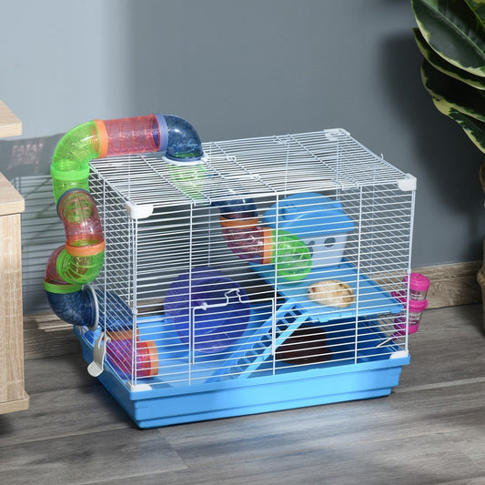 Pawhut 2 Tier Hamster Cage in Blue, image 2
