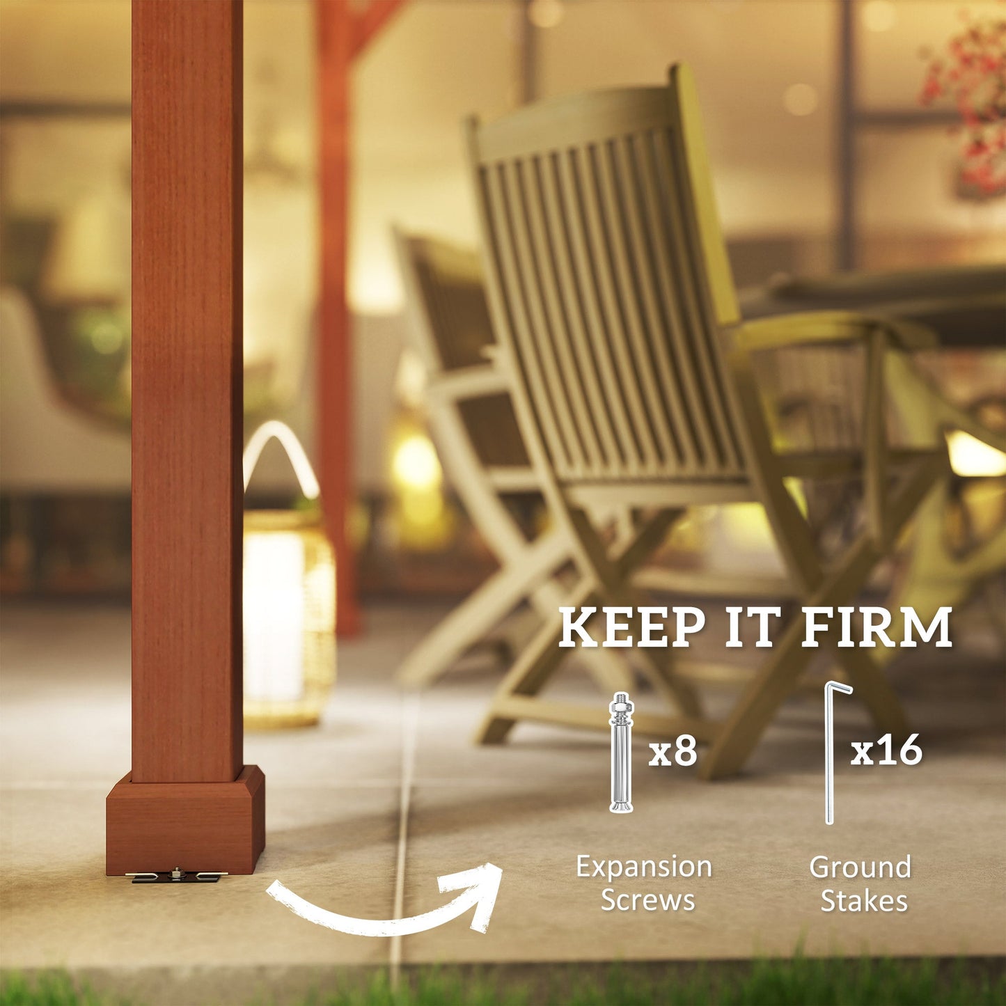 Outsunny 3.3 x 3.3 m Wooden Pergola Kit, Graden Pergola Gazebo Grape Trellis with Stable Structure for Climbing Vines, Flowers