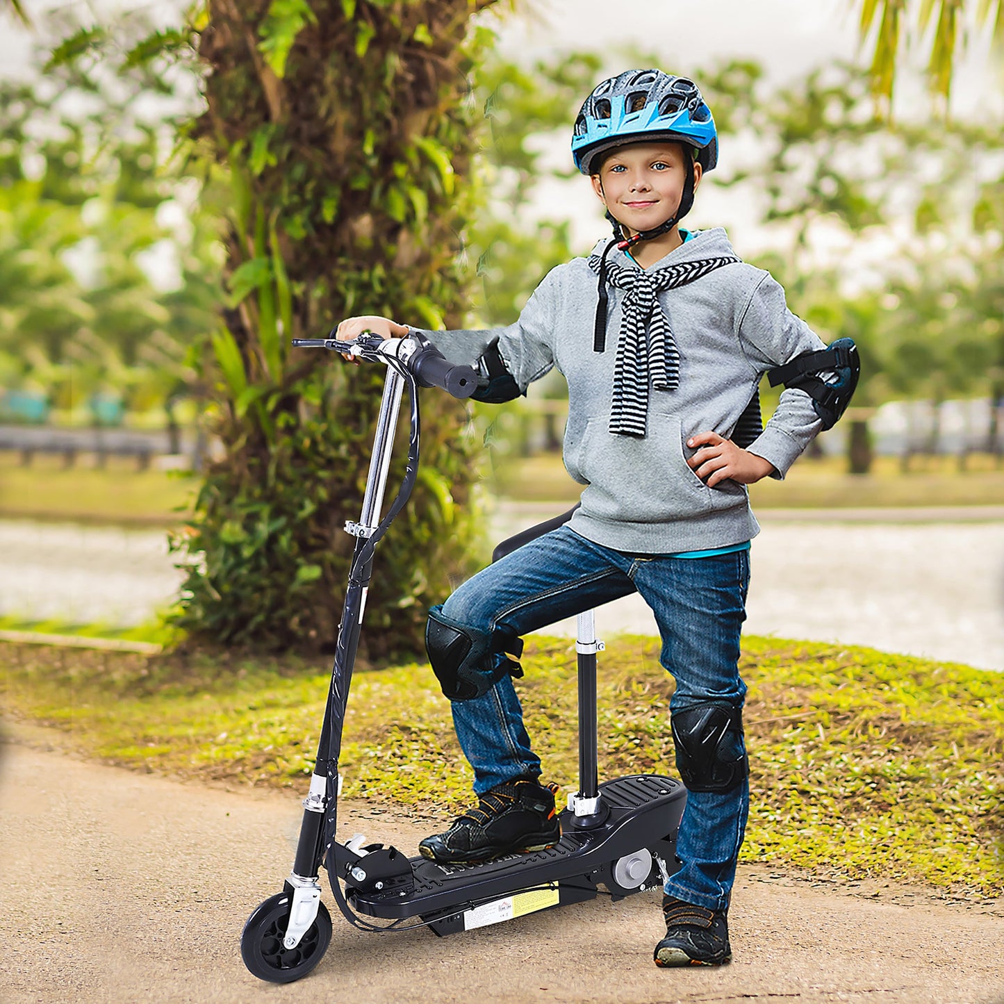HOMCOM Outdoor Ride On Motor Bike 120 W, 2 x akumulator 12 V, czarny