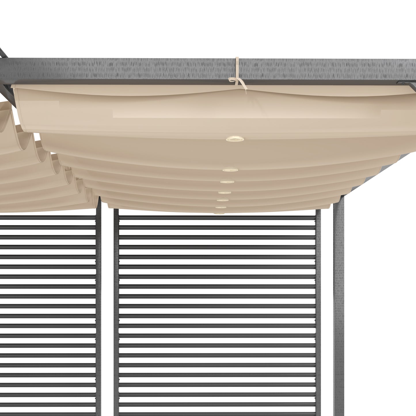Outsunny 3 x 2.8m Metal Pergola, with Retractable Fabric Roof - Beige