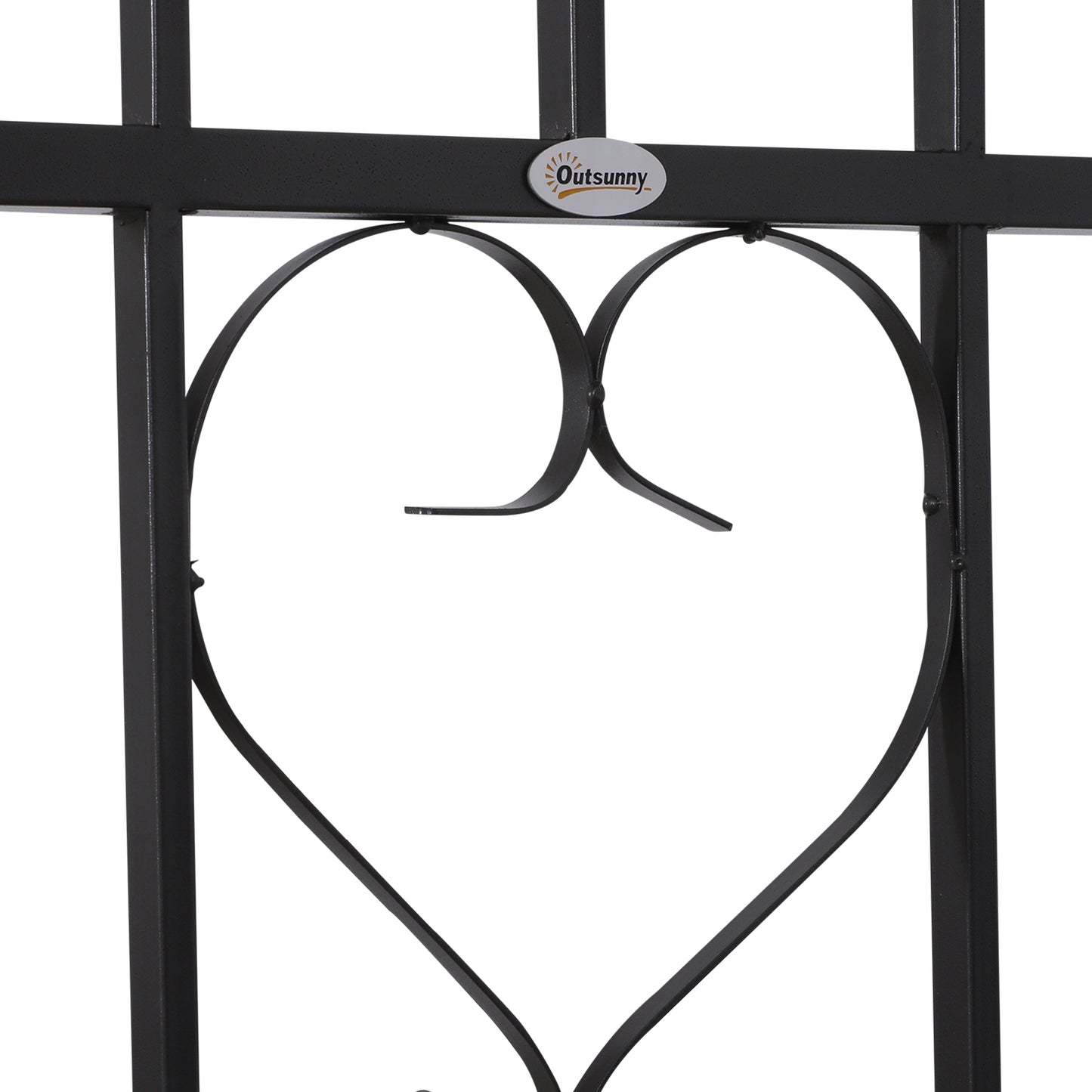 Ławka Outsunny Metal Frame W/Arch, 114Lx60Wx206H cm-szara