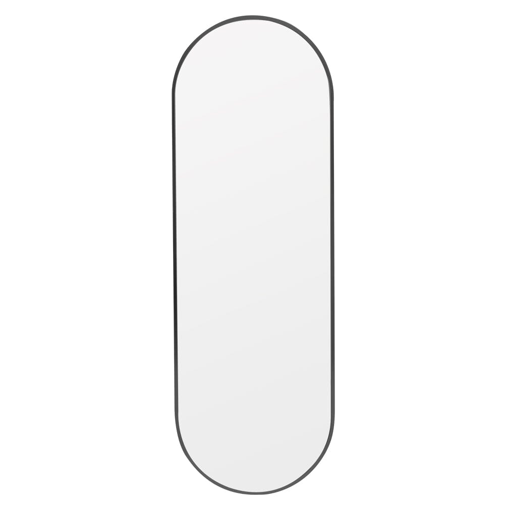 Sleek Contemporary Oval Metal Wall Mirror - Full-Length Design