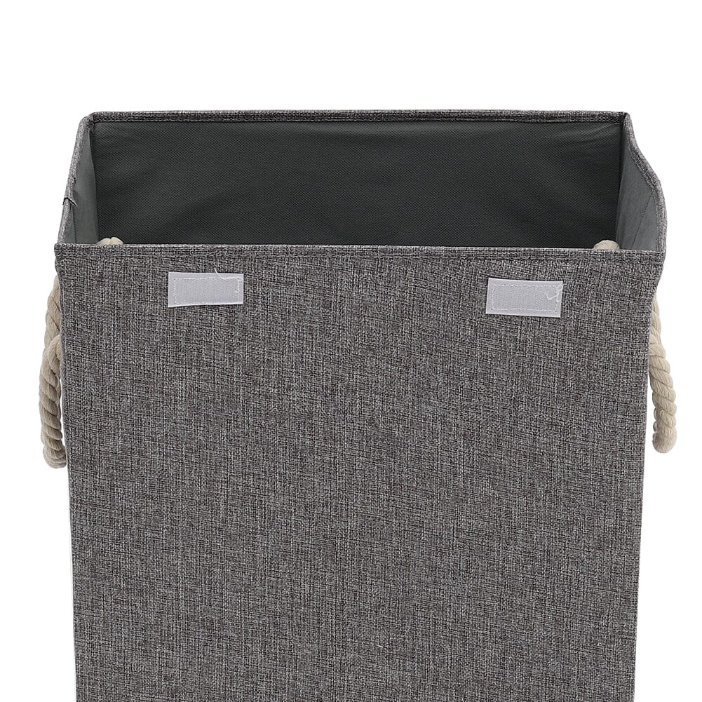 Grey Foldable Linen Laundry Baskets with Lid
