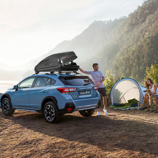 400L Car Rooftop Cargo Box with Security Keys and Dual Side Opening-Grey