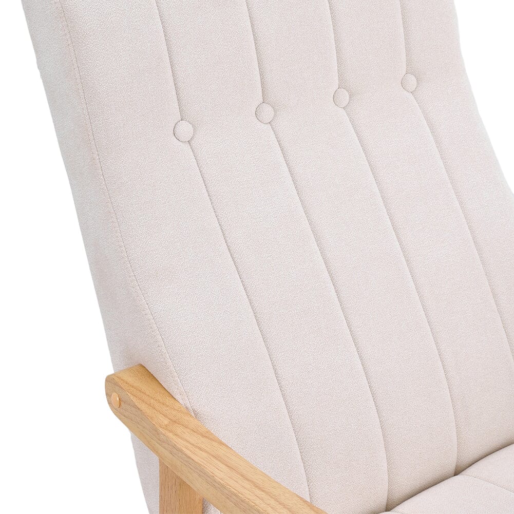 Solid Wood Rocking Chair with Velvet Upholstered