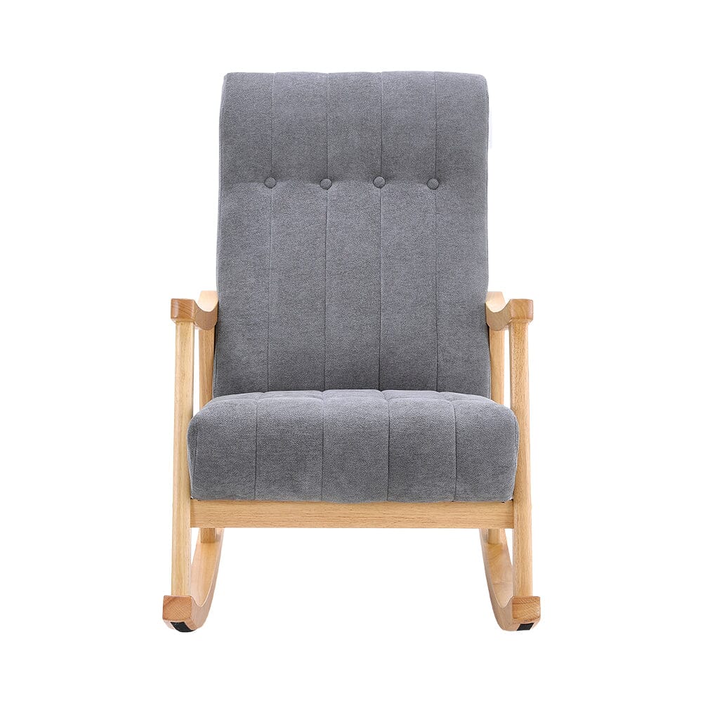 Solid Wood Rocking Chair with Velvet Upholstered