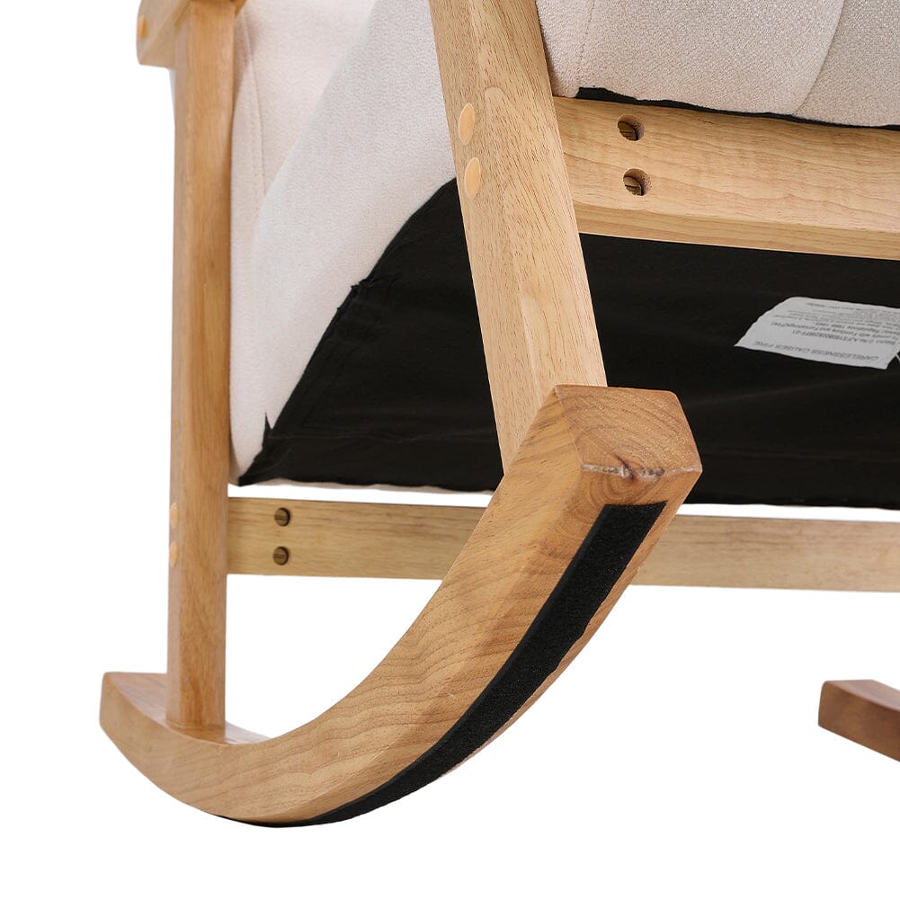 Solid Wood Rocking Chair with Velvet Upholstered