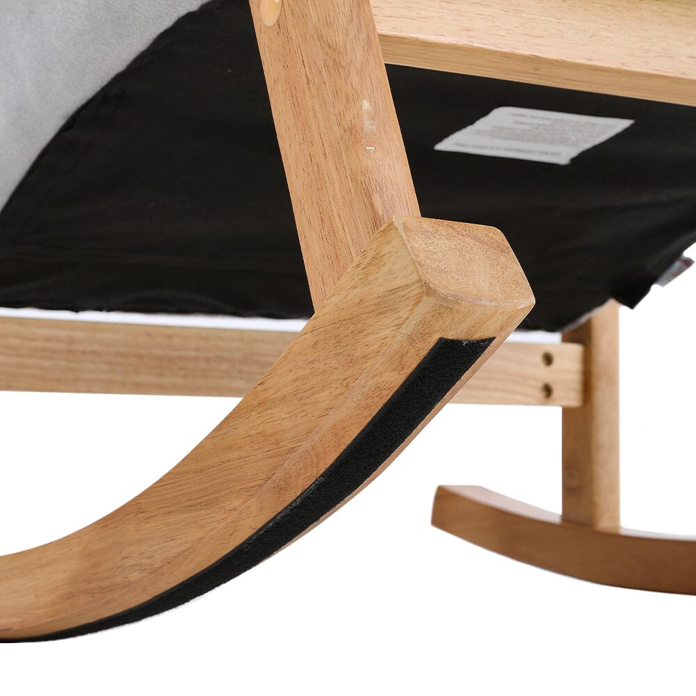 Solid Wood Rocking Chair with Velvet Upholstered
