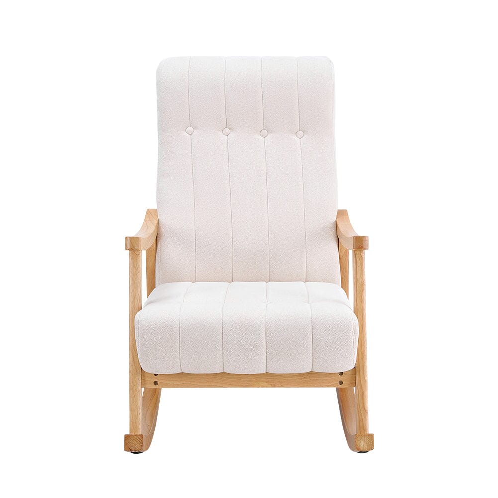 Solid Wood Rocking Chair with Velvet Upholstered