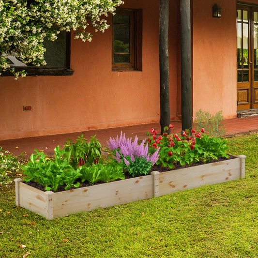 Wooden Raised Garden Bed for Vegetables Flowers Herbs-Natural