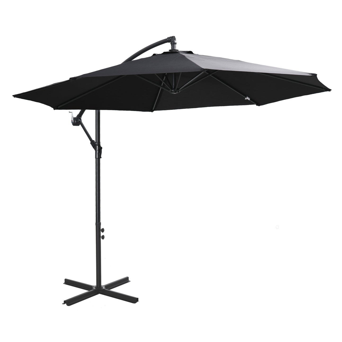 Outsunny 2,45 m parasol wysięgnikowy z podstawą krzyżową - czarny