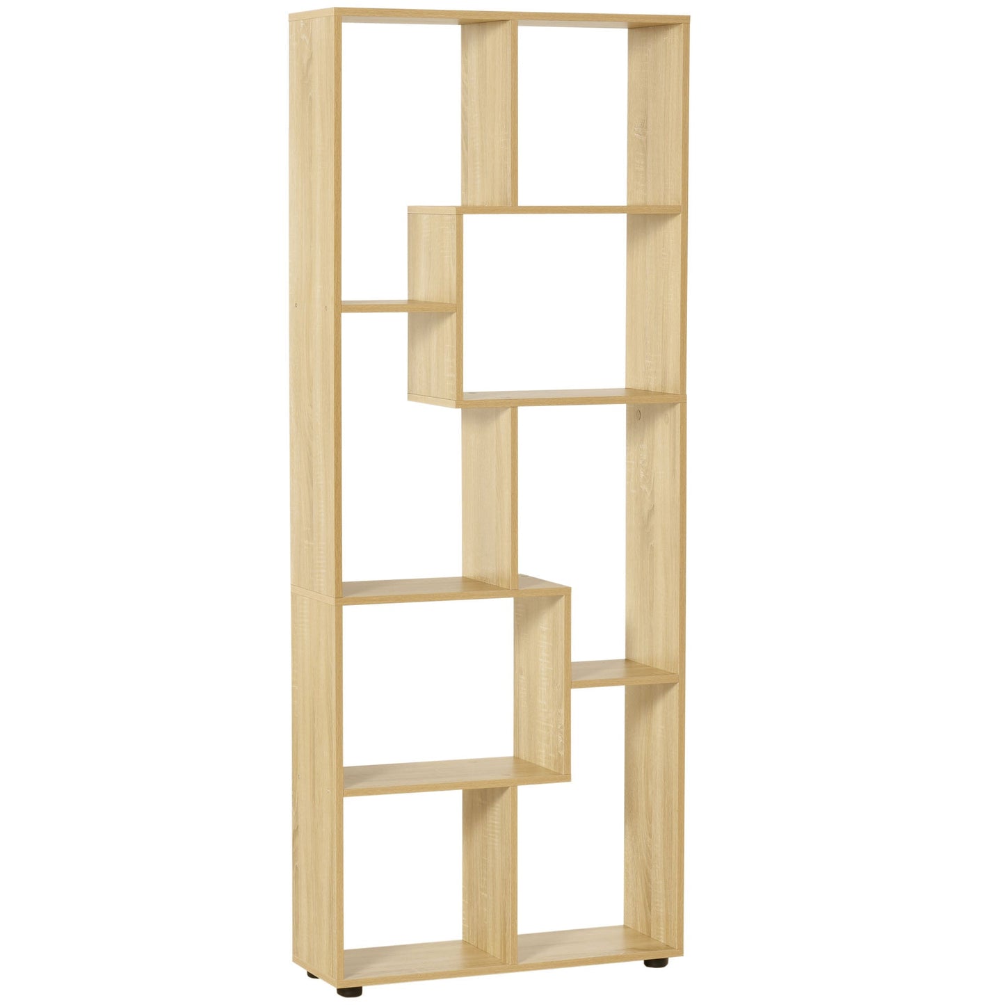 HOMCOM 8-Cube Bookcase, Tall Display Shelf, Standing Storage Rack for Study Room, Living Room, 70 x 24 x 178cm, Natural