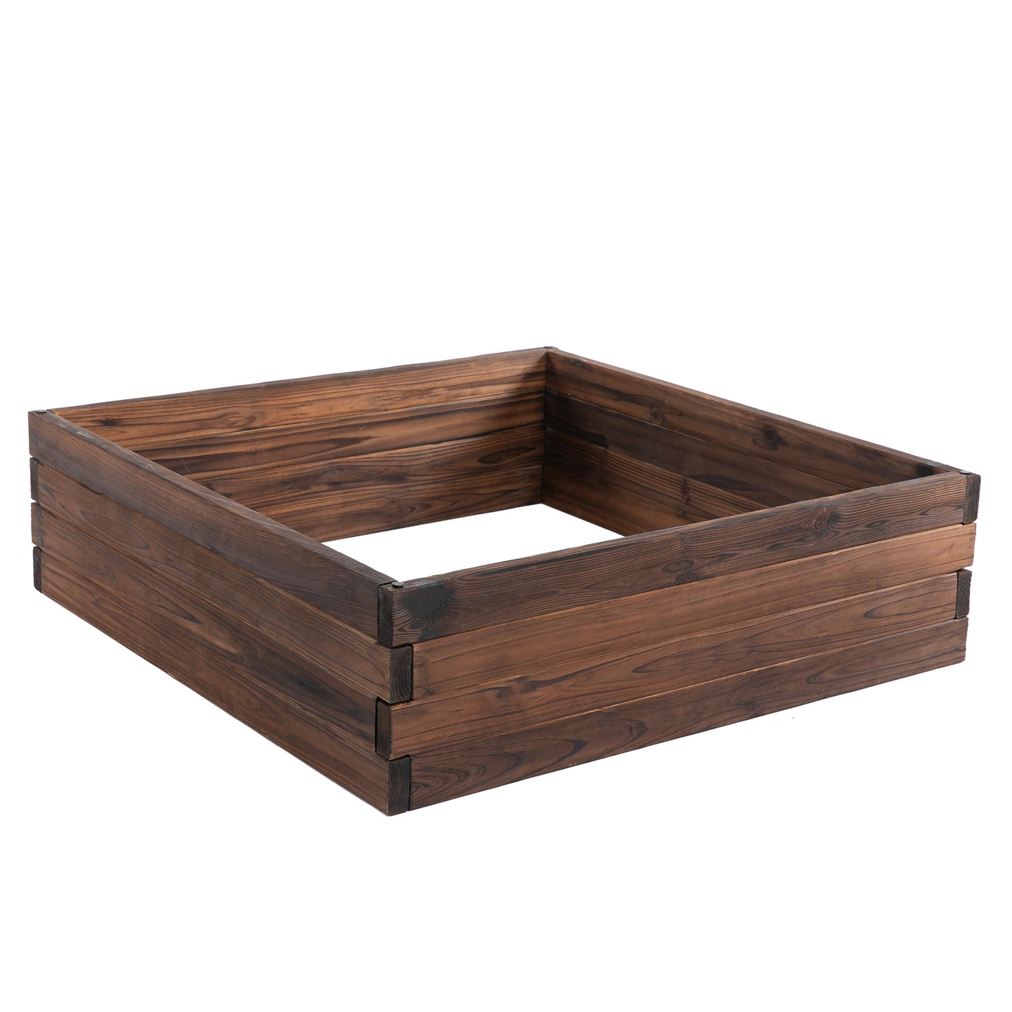 Outsunny 128L Drewniane podwyższone grządki do ogrodu, pojemniki do uprawy na patio, kwiaty, warzywa, 80L x 80W x 22,5H cm