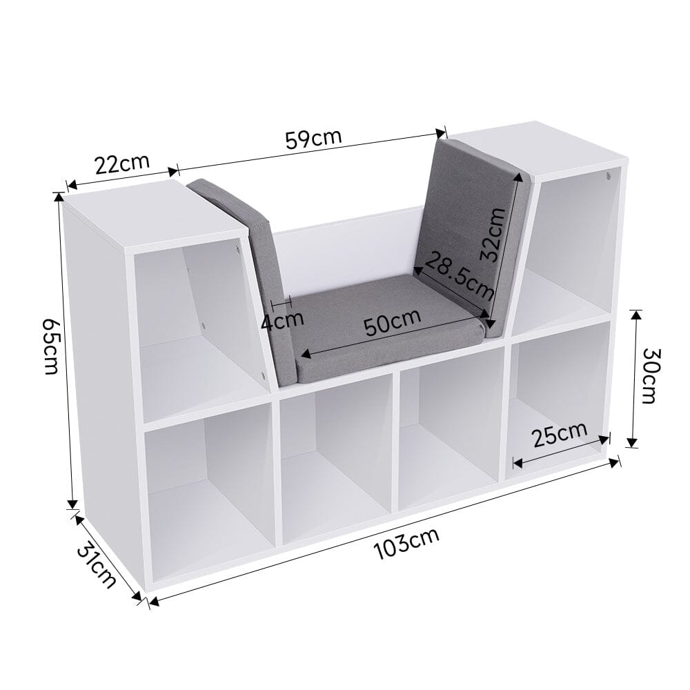 Cozy Kids Bookcase with Reading Seat