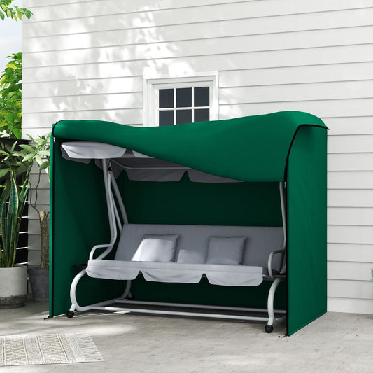 Outsunny Three-Seater Swing Chair Protective Cover in Green, image 2