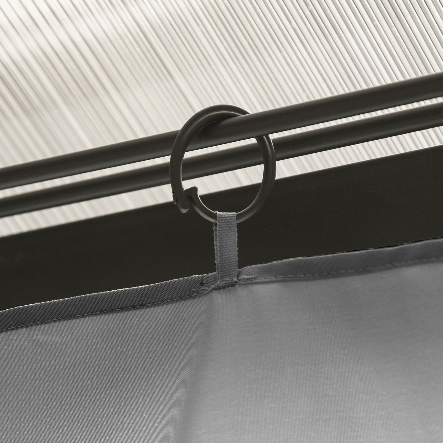 Outsunny Replacement Gazebo Curtains, 4-Panel Gazebo Side Panels Only, for 3 x 3 (M) Gazebos or Pergolas, Hooks/C-Rings Included, Light Grey