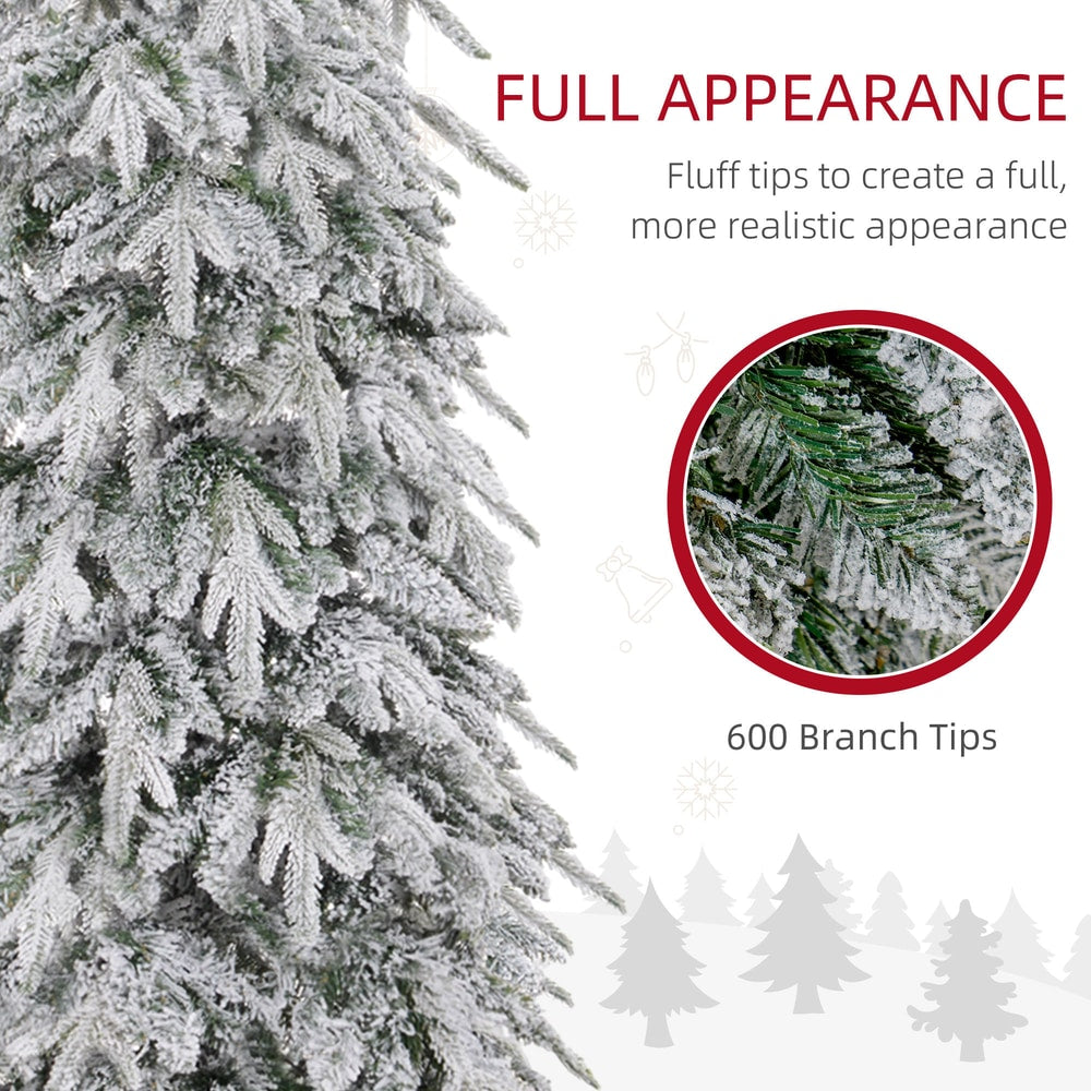 HOMCOM 6ft Snow-Covered Unlit Artificial Christmas Tree in Green, image 5