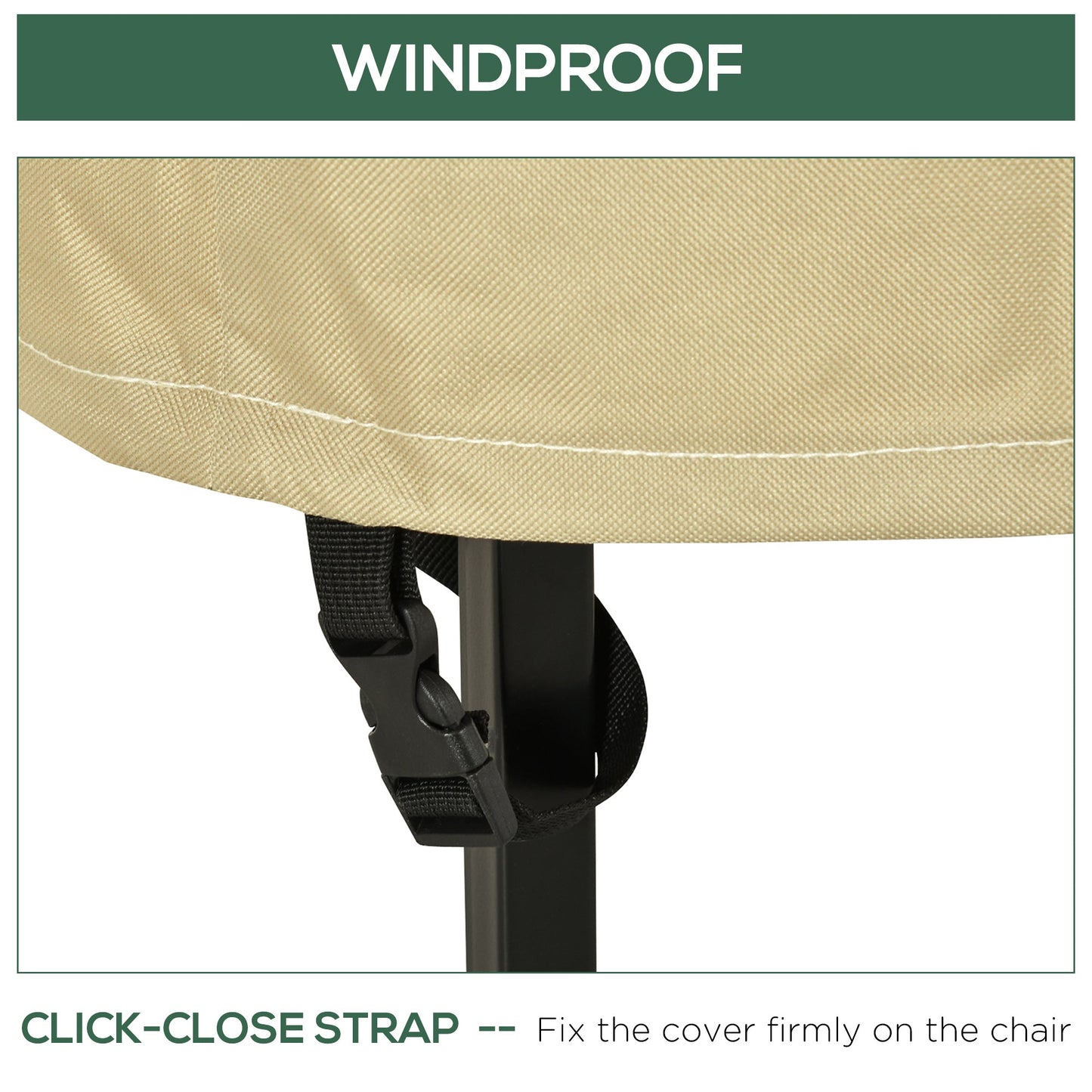 Outsunny 600D Oxford Cloth Wodoodporny Pokrowiec na Meble Wiklinowe Krzesła Ogrodowe Patio Rattanowe Siedzenia Zewnętrzne Ochraniacz L70*W90*H115cm