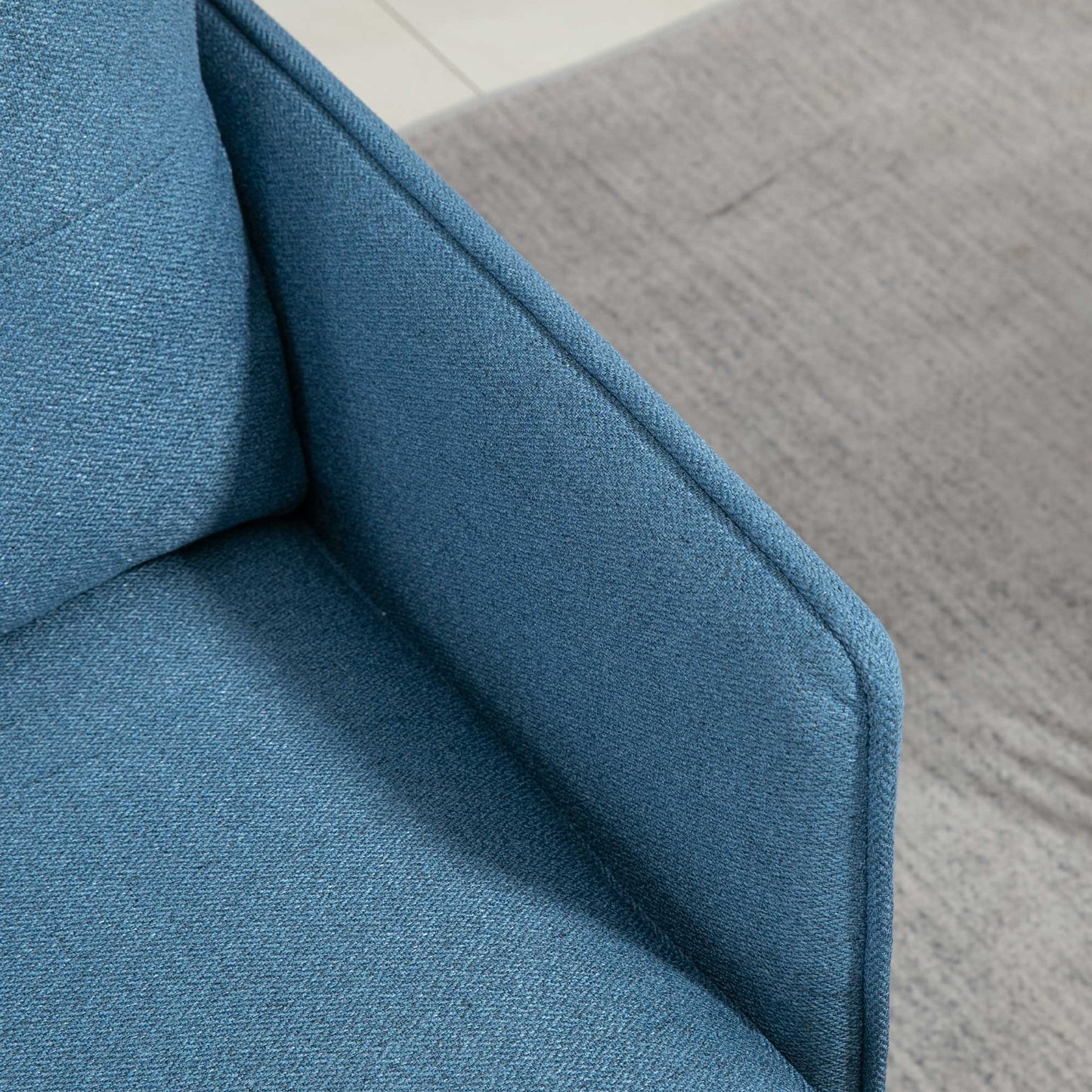 HOMCOM Modern One Seater Sofa, Button Tufted Armchair with Cushions and Steel Legs, Accent Chair for Living Room, Guest Room, Dark Blue