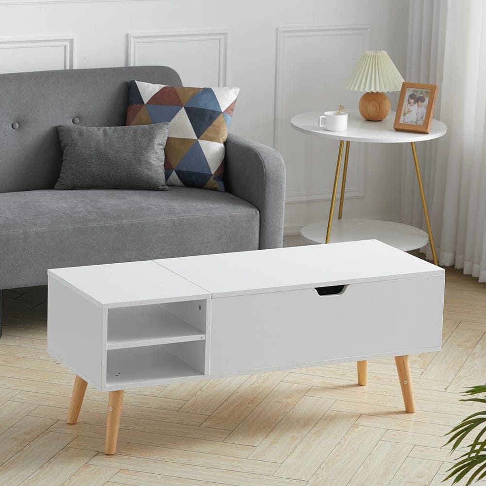 Modern Wooden Lift Top Coffee Table with Storage Living Room