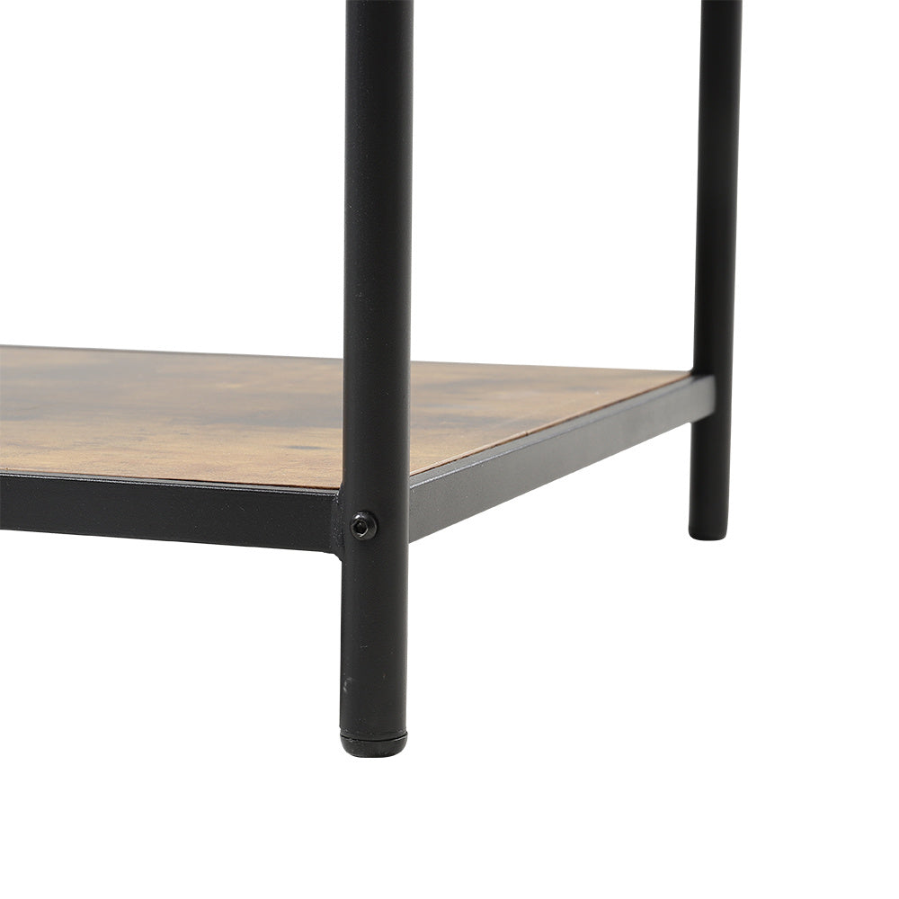 90cm W Industrial Wooden Coffee Table with Wire Basket Storage Top