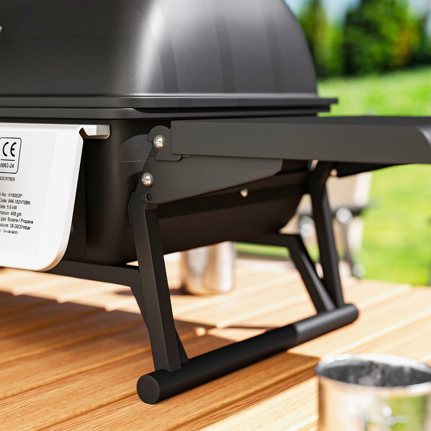 Dwupalnikowy kompaktowy grill gazowy Outsunny – czarny