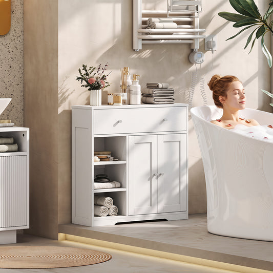 HOMCOM Bathroom Floor Cabinet in White, image 2