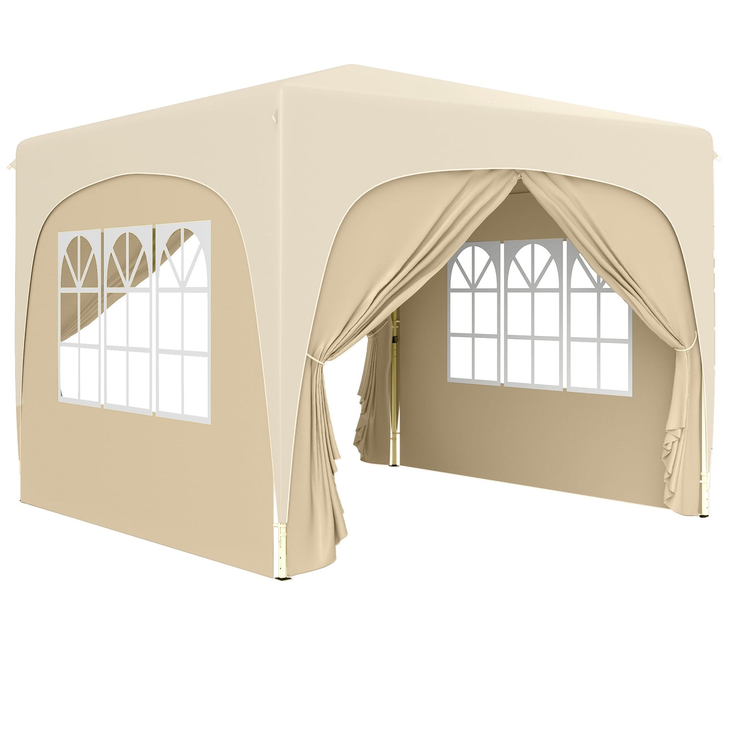 Outsunny 3 x 3m Pop-Up Gazebo Shelter, z akcesoriami - Piaskowy