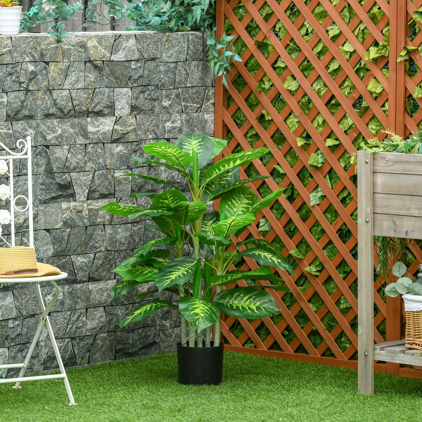 HOMCOM Artificial Evergreen Tree Fake Decorative Plant in Nursery Pot for Indoor Outdoor DŽcor, 95cm