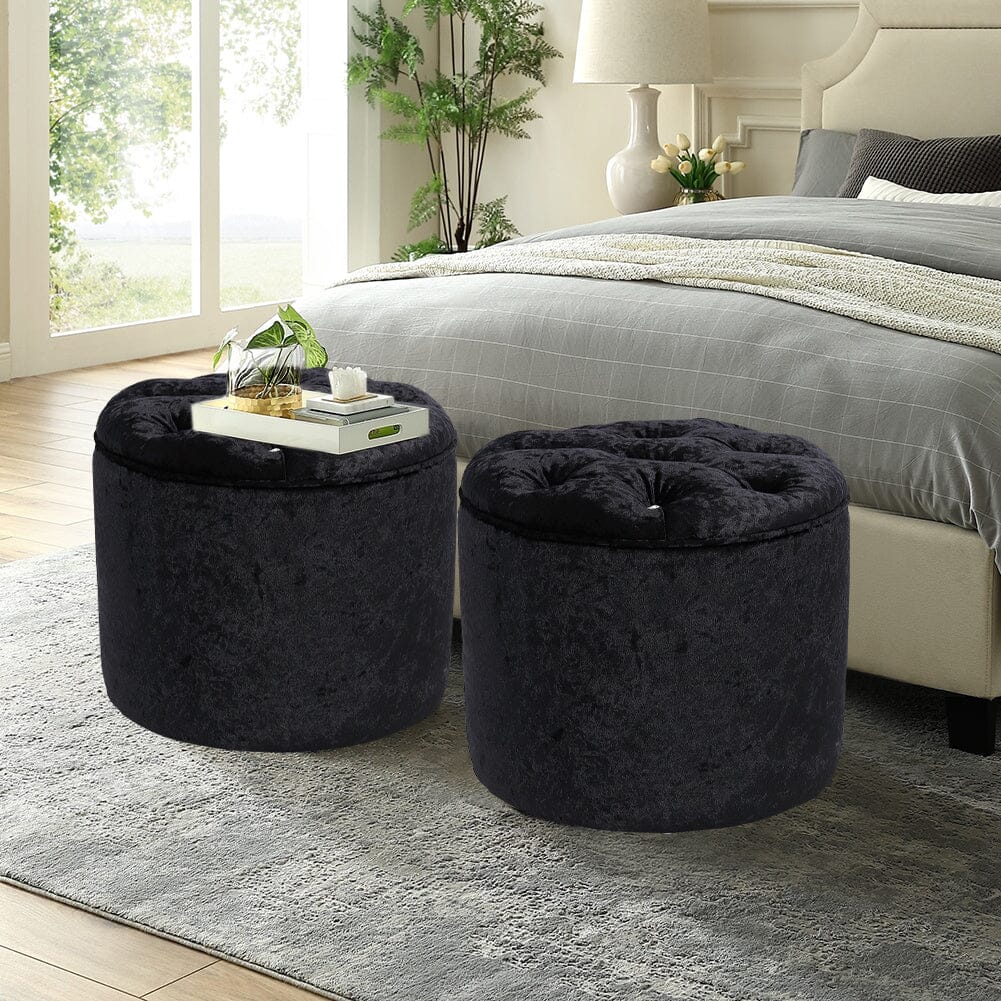 Rheinland Black Footstool
