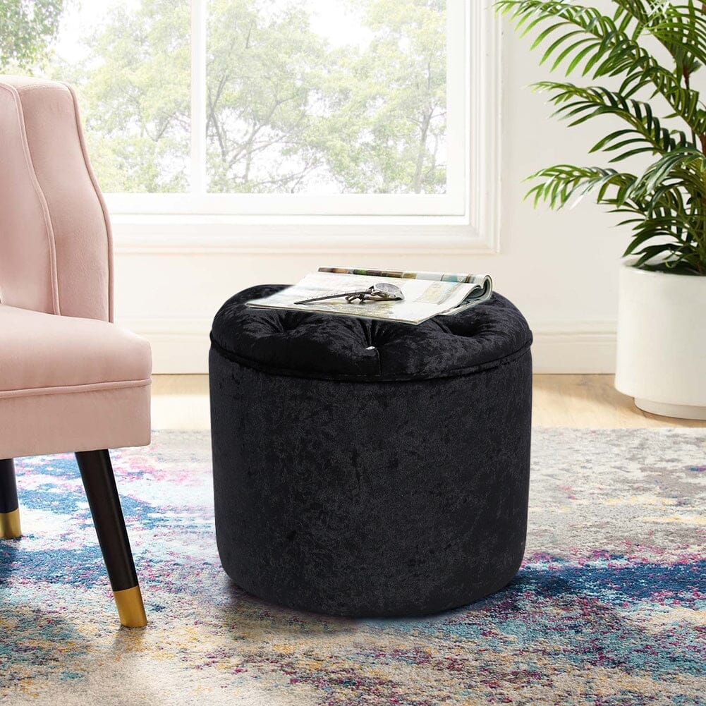 Rheinland Black Footstool