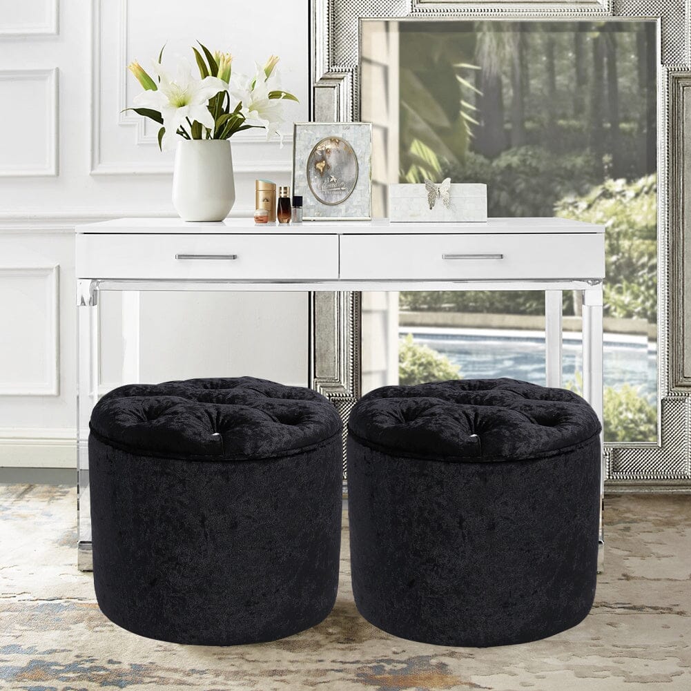 Rheinland Black Footstool
