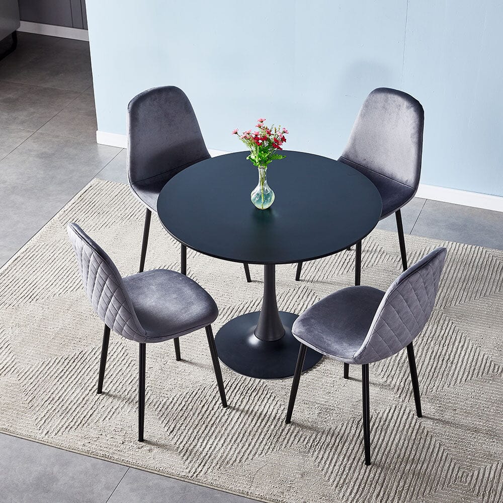 90cm Dia Modern Round Dining Tables Tulip Table with Metal Base