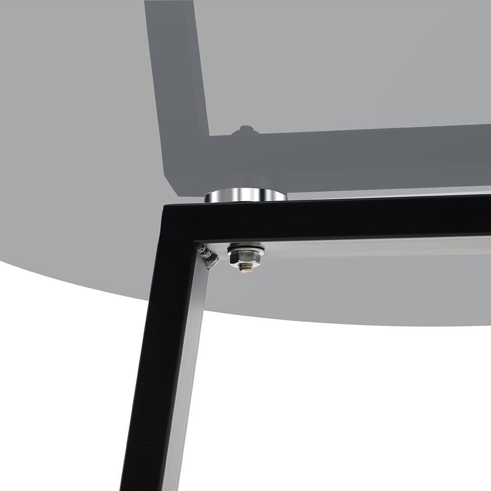 Round Dining Table 90cm Metal Based Glass Coffee Table
